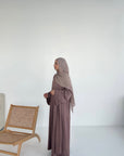 Amara Flowy Abaya Set- Mink Pink