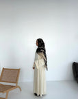 Amara Flowy Abaya Set- Butter Yellow
