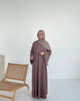 Amara Flowy Abaya Set- Mink Pink