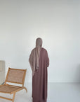 Amara Flowy Abaya Set- Mink Pink