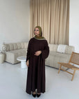 Amara Flowy Abaya Set - Deep Oak
