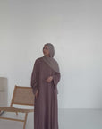 Amara Flowy Abaya Set- Mink Pink
