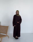 Amara Flowy Abaya Set - Deep Oak