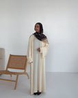 Amara Flowy Abaya Set- Butter Yellow