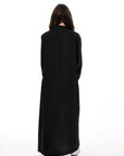 Alana Heart Sleeve Open Abaya-   Onyx