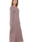 Amara Soft Knit Closed Dress- Iridescent Pink