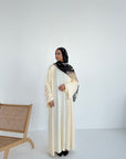 Amara Flowy Abaya Set- Cream