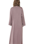 Amara soft Knit Open Abaya-  Iridescent Pink