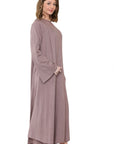 Amara soft Knit Open Abaya-  Iridescent Pink