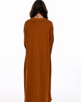 Haya Soft Knit Open Abaya - Burnt Orange